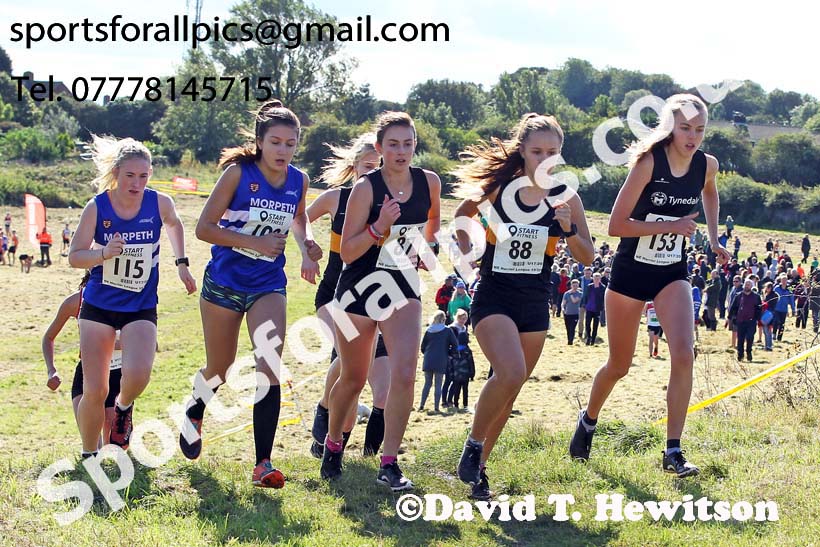 Womens under-17s  and under-20s 2019 Start Fitness Harrier league, Wrekenton, Gateshead. Photo: David T. Hewitson/Sports for All Pics